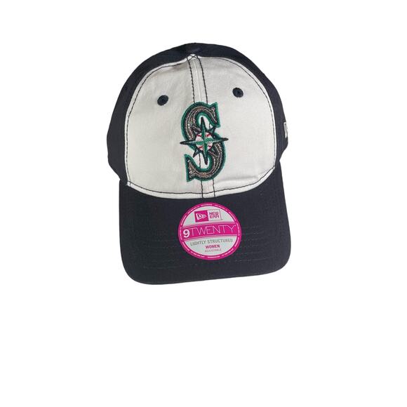 Seattle Mariners Shiny Embroidered Adjustable Ladies Hat S Logo Cap MLB Baseball - Picture 3 of 12